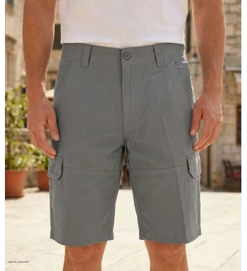 Bermuda uni pour homme de couleur gris en toile de coton robuste de la marque WINCHESTER modèle IVANHOE2.