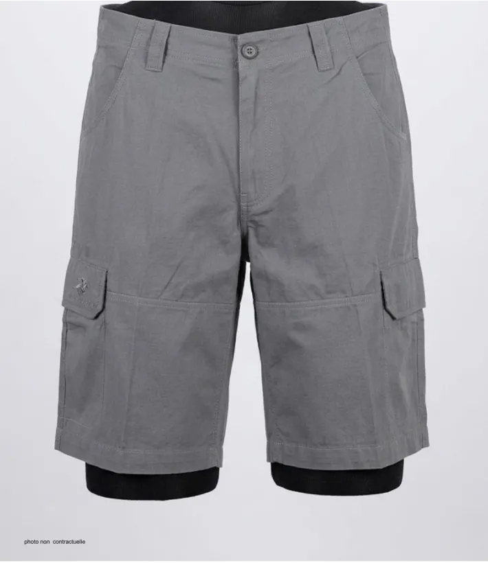 WINCHESTER IVANHOE2 : Bermuda Uni en Coton Gris pour Homme
