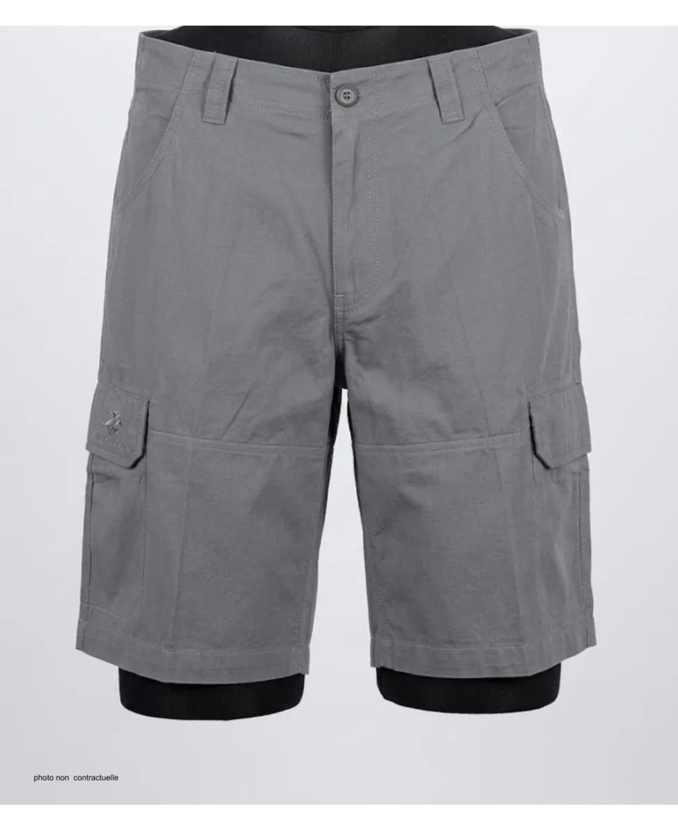 WINCHESTER IVANHOE2 : Bermuda Uni en Coton Gris pour Homme