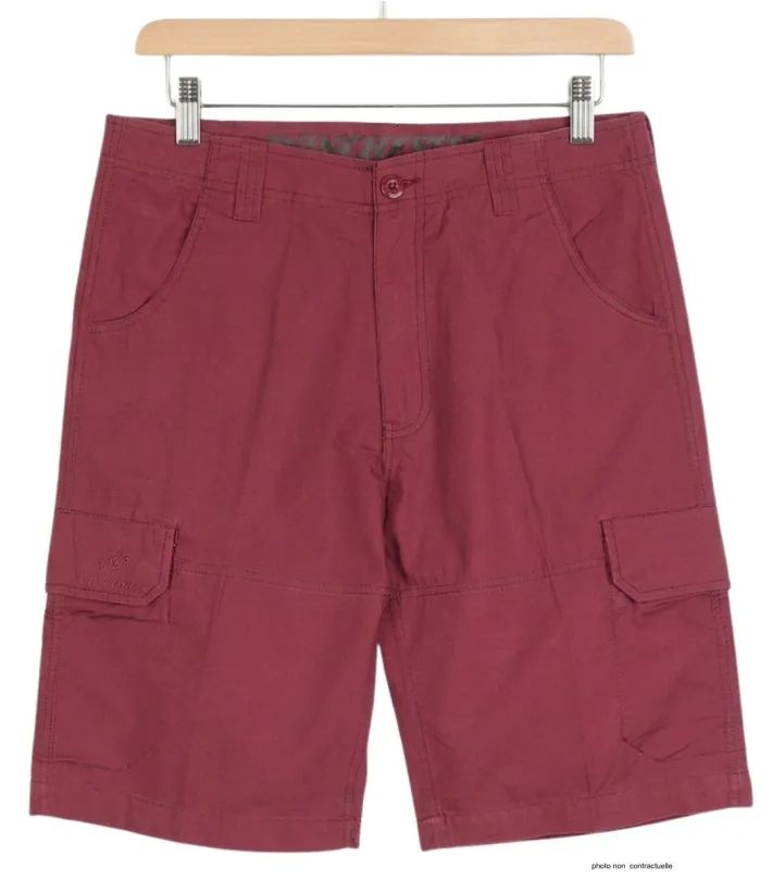 WINCHESTER IVANHOE3 : Bermuda Uni en Coton Bordeaux pour Homme