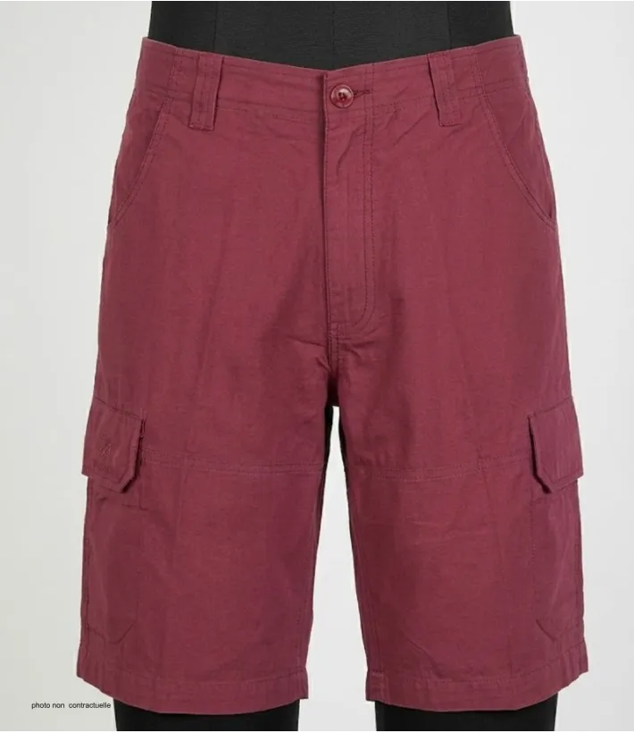 WINCHESTER IVANHOE3 : Bermuda Uni en Coton Bordeaux pour Homme