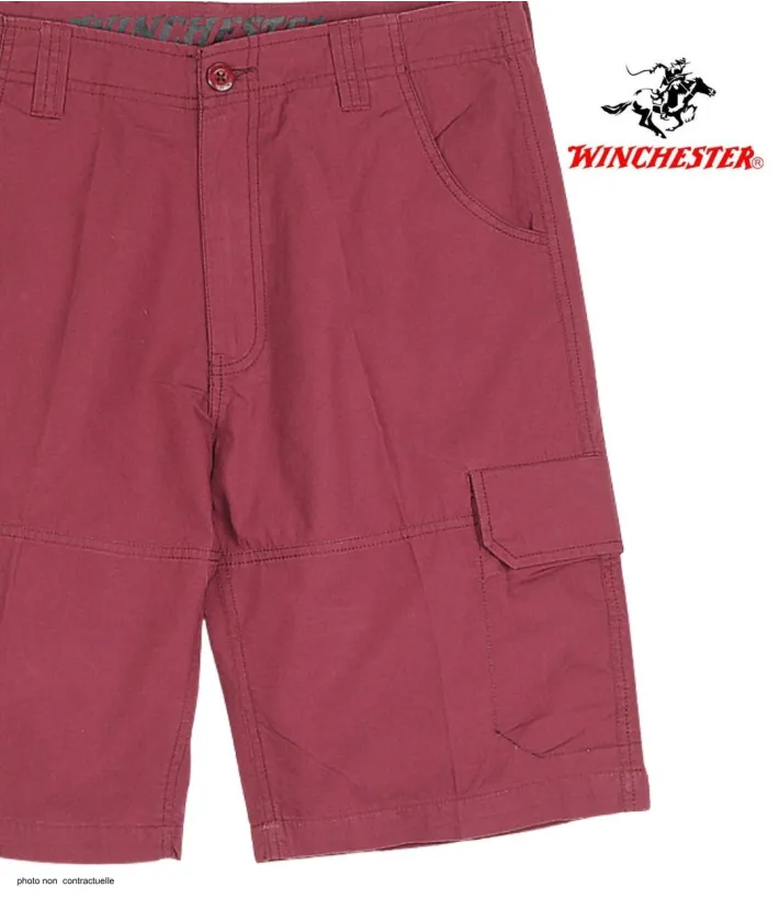 WINCHESTER IVANHOE3 : Bermuda Uni en Coton Bordeaux pour Homme