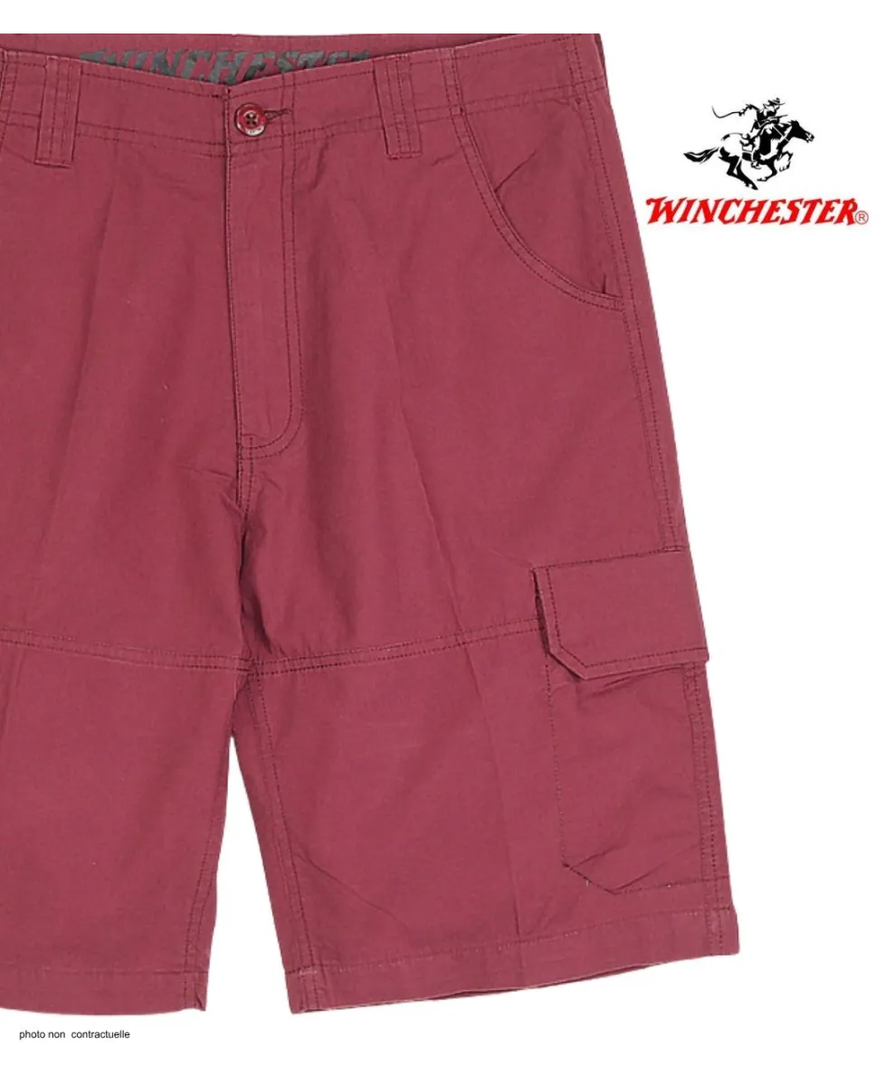 WINCHESTER IVANHOE3 : Bermuda Uni en Coton Bordeaux pour Homme