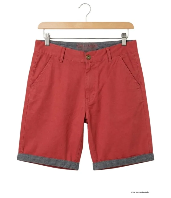 CHALLENGER L2102A Bermuda rouge en coton twill chic