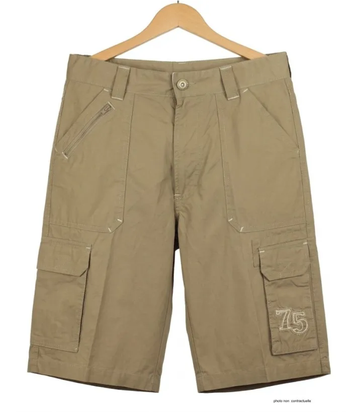 WINCHESTER WE1277B Bermuda beige cargo multi-poches en coton