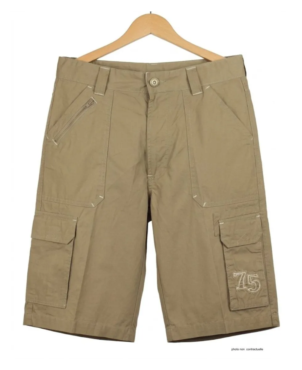 WINCHESTER WE1277B Bermuda beige cargo multi-poches en coton