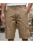 Bermuda cargo beige pour homme de marque WINCHESTER modèle WE1277B en coton léger avec poches à rabat et poche zippée.