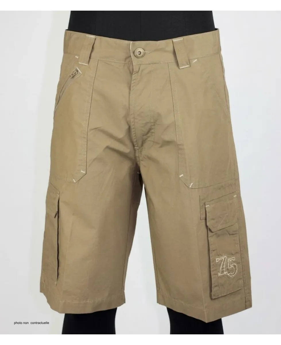 WINCHESTER WE1277B Bermuda beige cargo multi-poches en coton