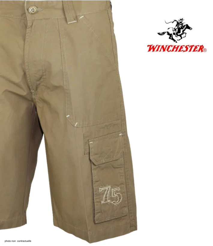 WINCHESTER WE1277B Bermuda beige cargo multi-poches en coton