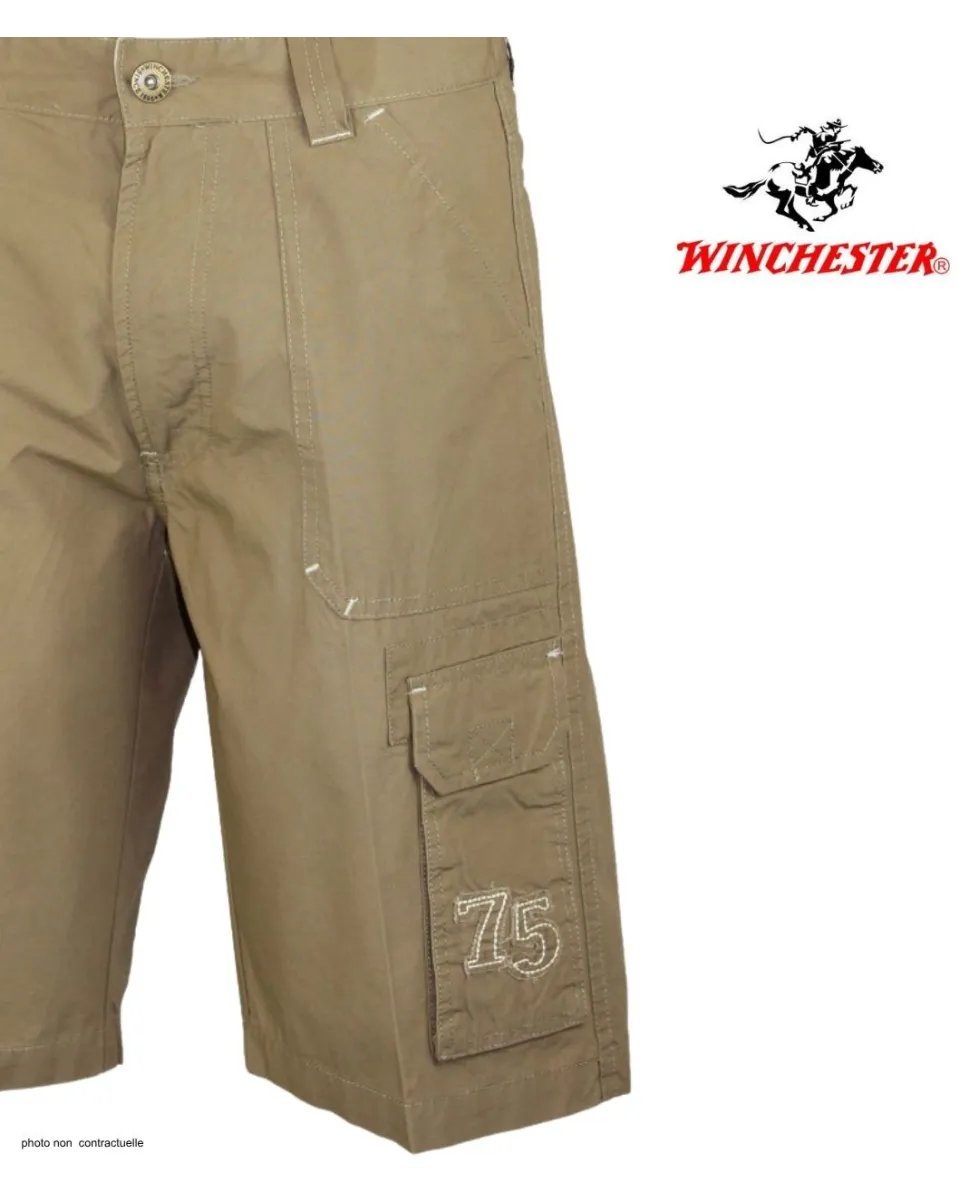 WINCHESTER WE1277B Bermuda beige cargo multi-poches en coton