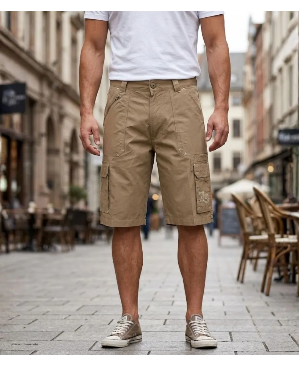 WINCHESTER WE1277B Bermuda beige cargo multi-poches en coton