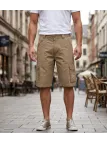 WINCHESTER WE1277B Bermuda beige cargo multi-poches en coton