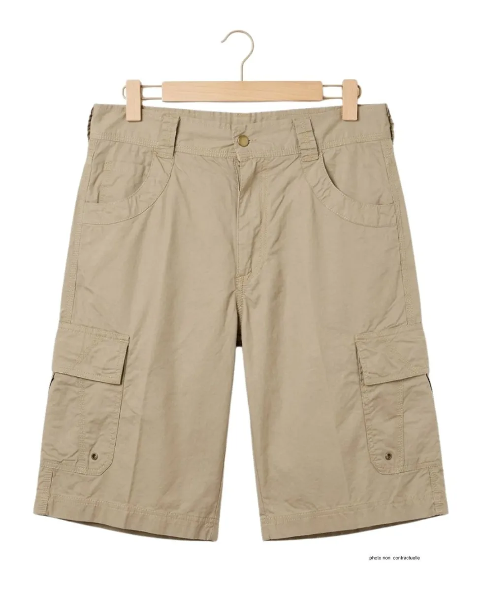 AXXANO AE1103S Bermuda uni beige sable en coton