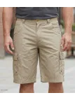 Bermuda uni pour homme de la marque AXXANO modèle AE1103S en coton de couleur beige sable avec poches italiennes.