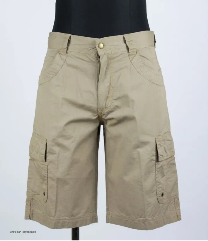 AXXANO AE1103S Bermuda uni beige sable en coton