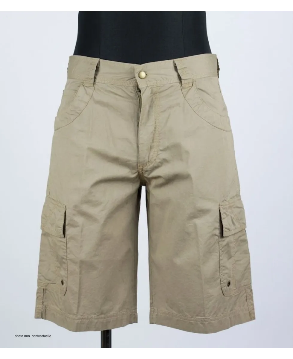 AXXANO AE1103S Bermuda uni beige sable en coton