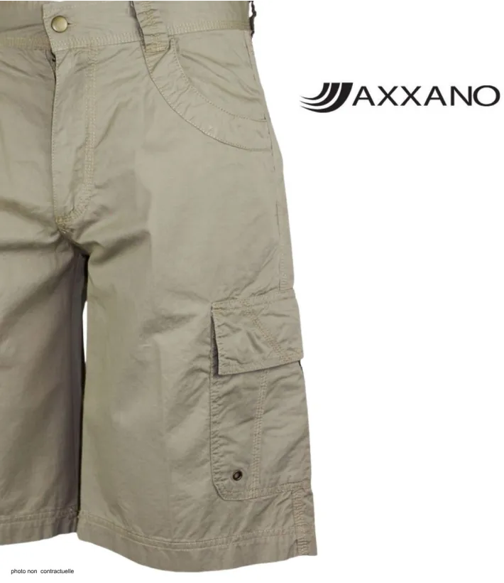 AXXANO AE1103S Bermuda uni beige sable en coton