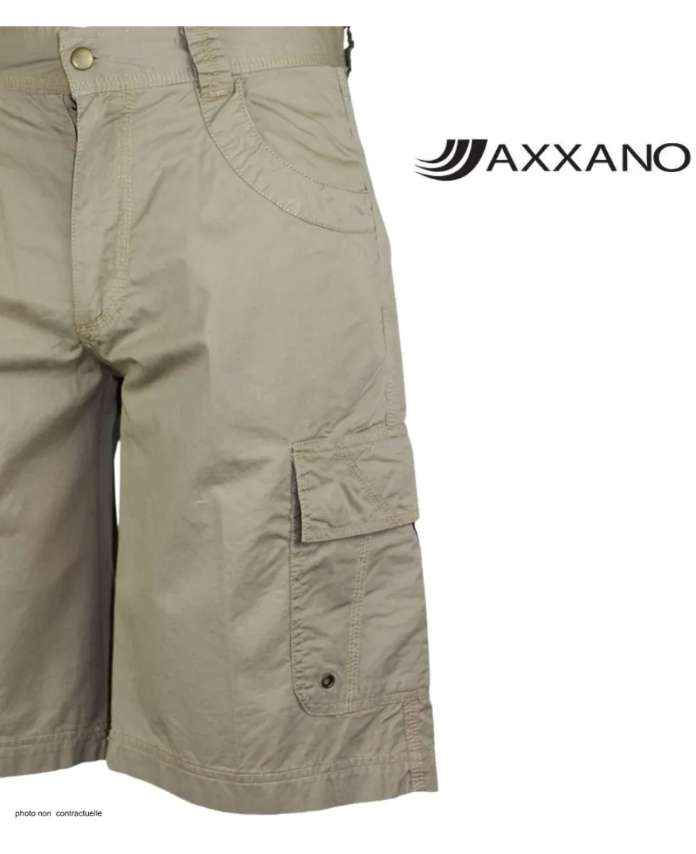 AXXANO AE1103S Bermuda uni beige sable en coton