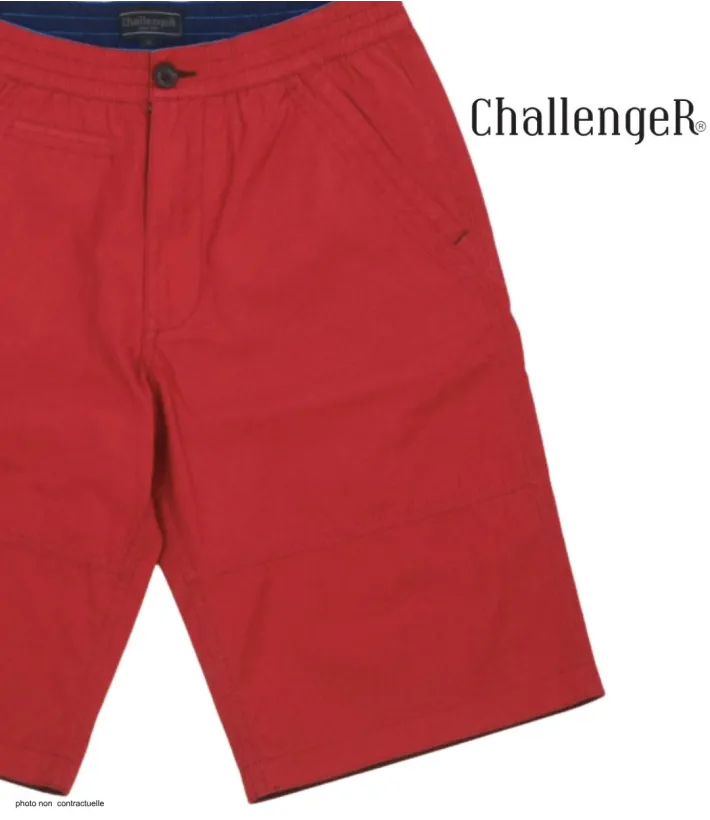 CHALLENGER IMPALA1 Bermuda bordeaux taille élastiquée