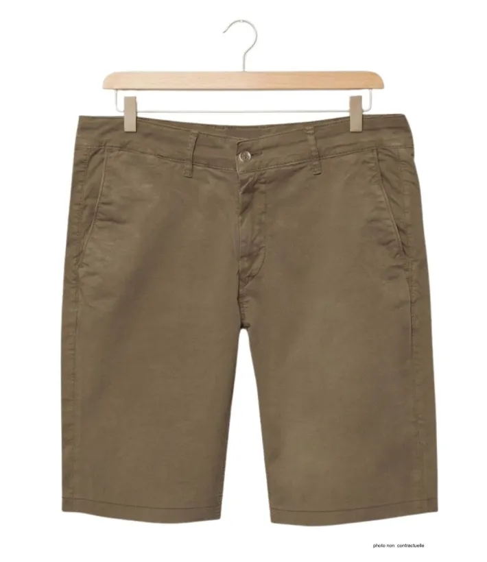 CHALLENGER BER4012 Bermuda uni beige en coton stretch