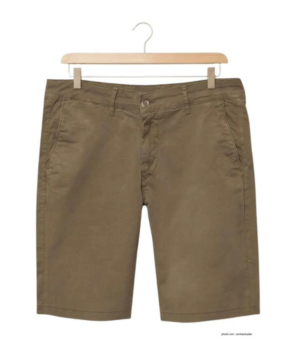 CHALLENGER BER4012 Bermuda uni beige en coton stretch