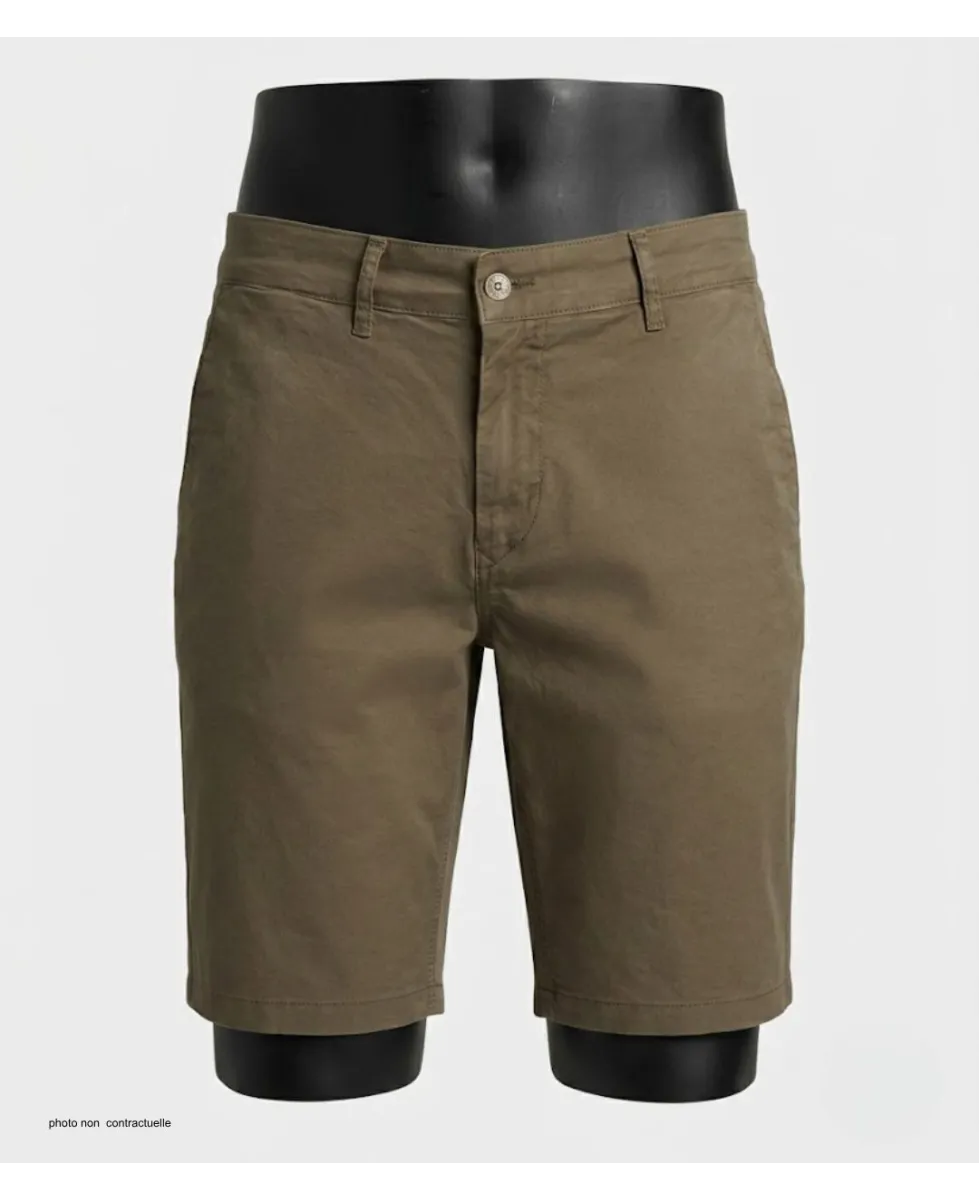 CHALLENGER BER4012 Bermuda uni beige en coton stretch