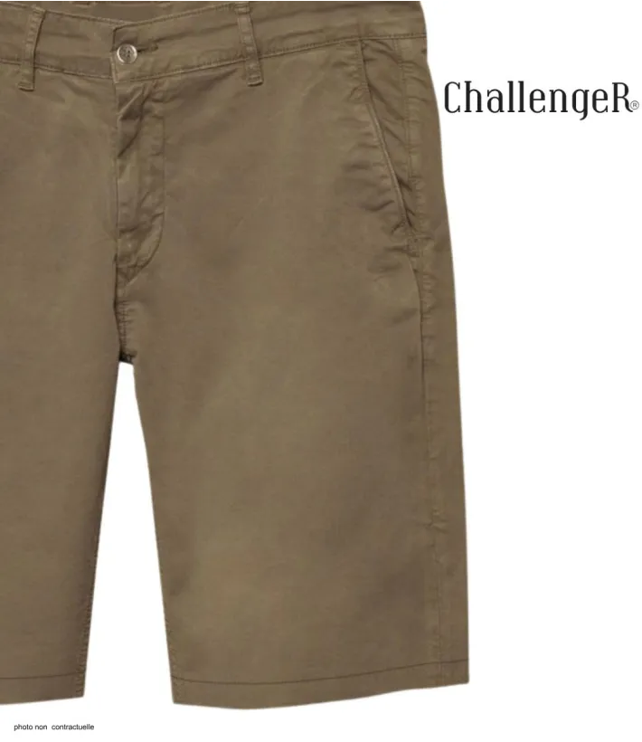 CHALLENGER BER4012 Bermuda uni beige en coton stretch
