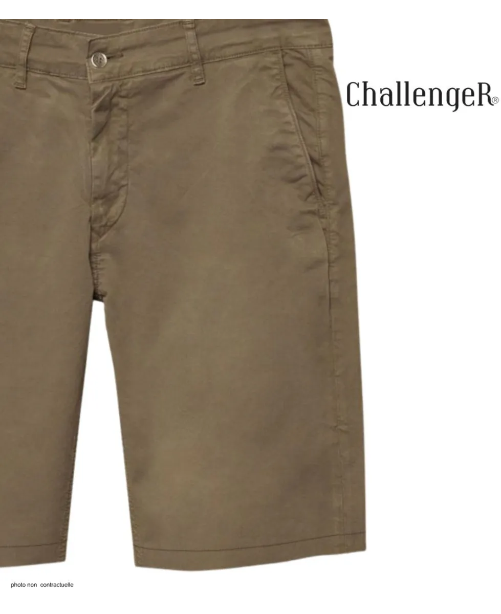 CHALLENGER BER4012 Bermuda uni beige en coton stretch