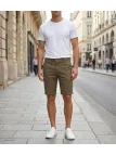 CHALLENGER BER4012 Bermuda uni beige en coton stretch