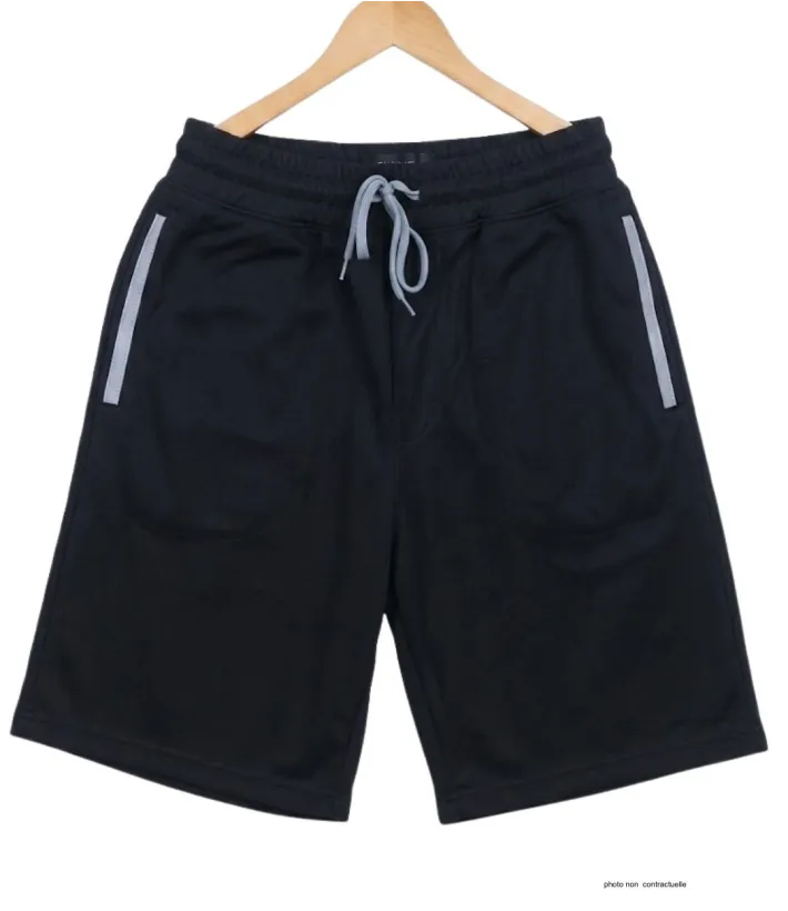 CHALLENGER ISAK1 Bermuda molleton noir poches zippées
