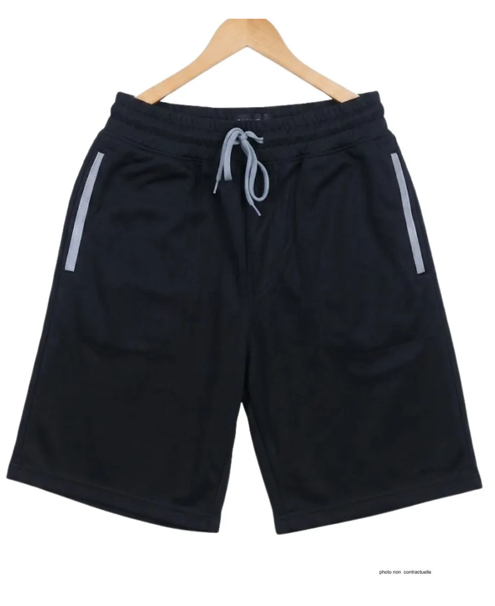 CHALLENGER ISAK1 Bermuda molleton noir poches zippées