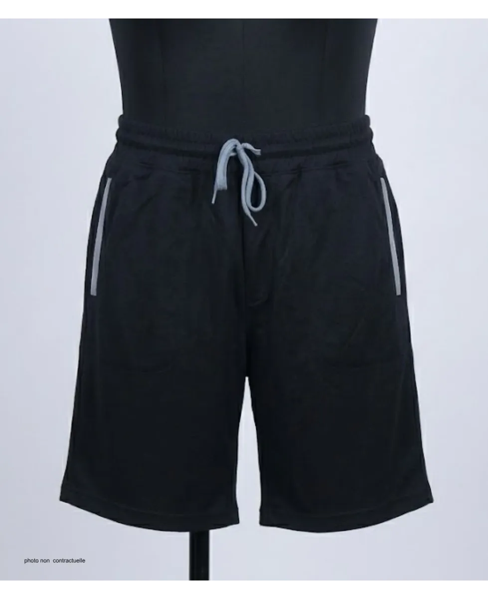 CHALLENGER ISAK1 Bermuda molleton noir poches zippées