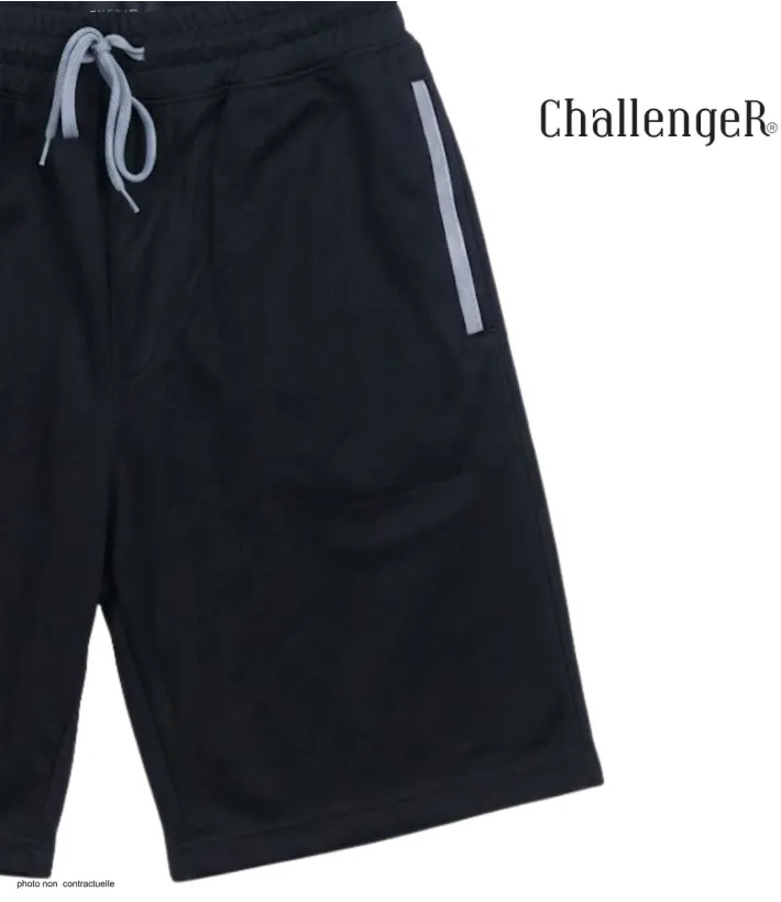 CHALLENGER ISAK1 Bermuda molleton noir poches zippées
