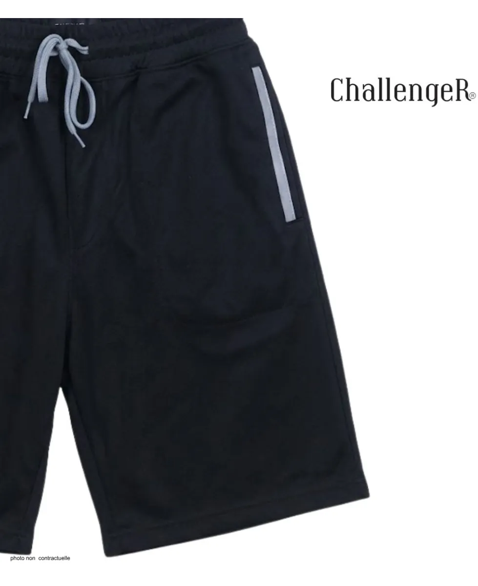 CHALLENGER ISAK1 Bermuda molleton noir poches zippées