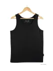CHALLENGER F105 - Débardeur uni homme noir en pur coton