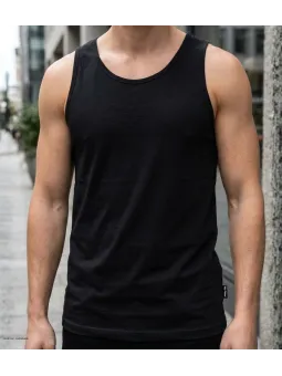 Débardeur uni pour homme de marque CHALLENGER modèle F105 coloris noir de face