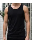 Débardeur uni pour homme de marque CHALLENGER modèle F105 coloris noir de face
