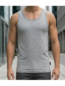 Débardeur uni pour homme de marque CHALLENGER modèle F105 coloris gris chiné de face