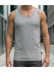 Débardeur uni pour homme de marque CHALLENGER modèle F105 coloris gris chiné de face