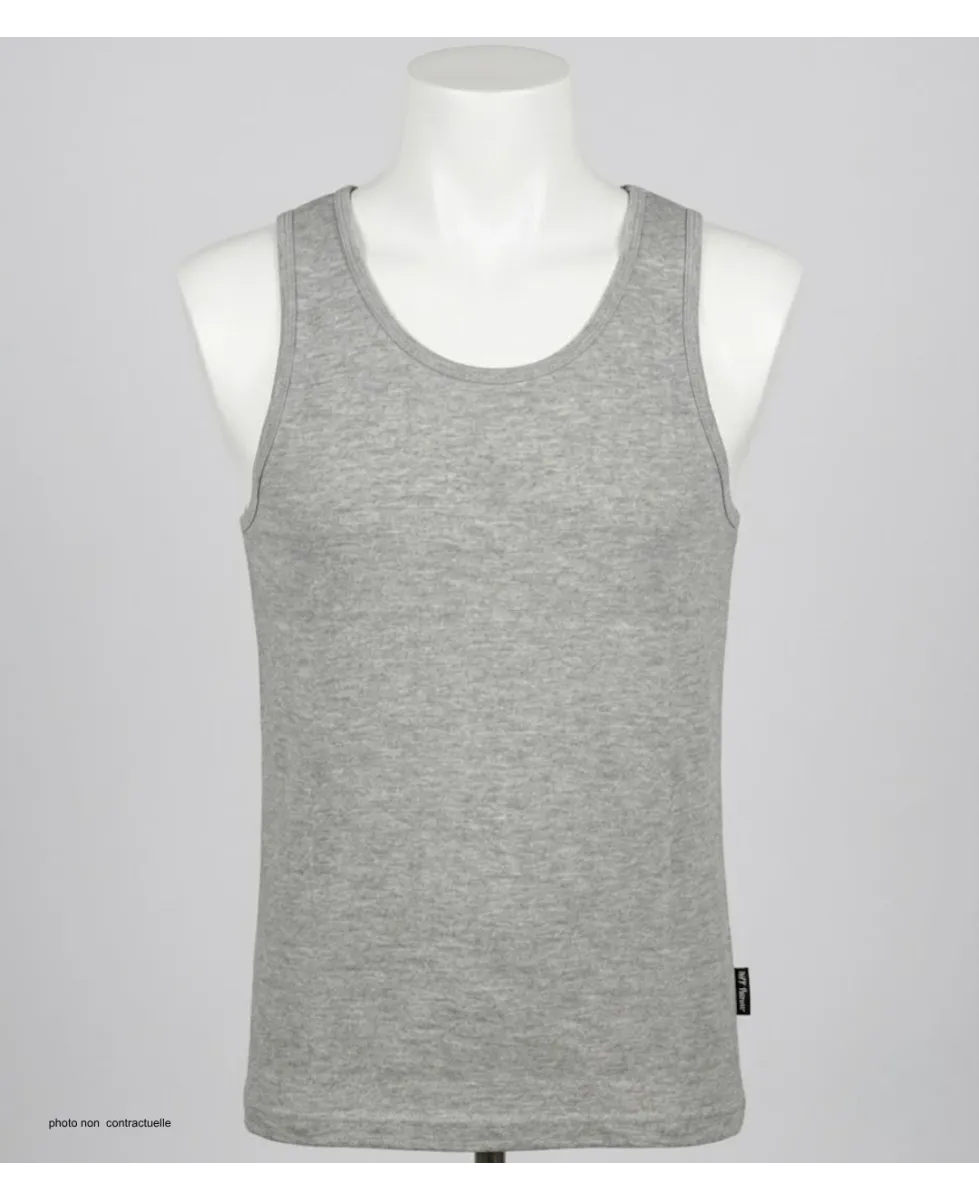 CHALLENGER F105 - Débardeur uni homme gris chiné en coton