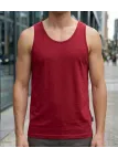 CHALLENGER F105 - Débardeur uni homme rouge carmin en coton