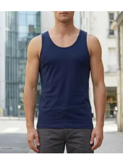Débardeur uni pour homme de marque CHALLENGER modèle F105 coloris bleu marine de face