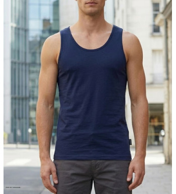 Débardeur uni pour homme de marque CHALLENGER modèle F105 coloris bleu marine de face