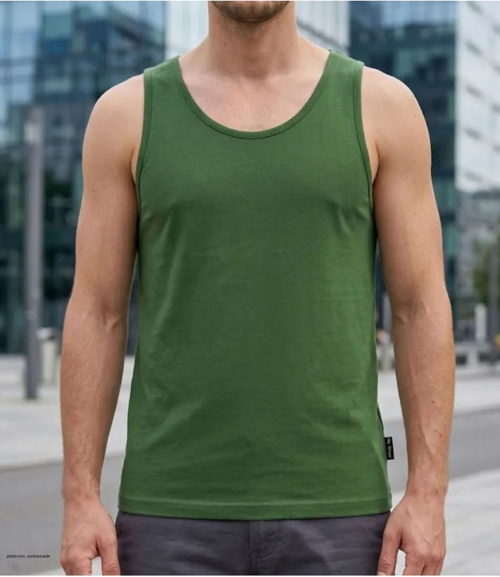 Débardeur uni pour homme de marque CHALLENGER modèle F105 coloris vert bouteille de face