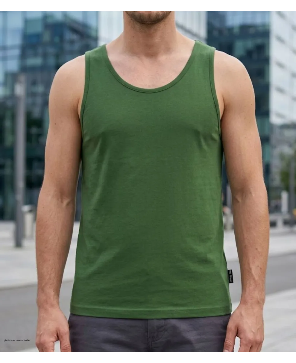 Débardeur uni pour homme de marque CHALLENGER modèle F105 coloris vert bouteille de face