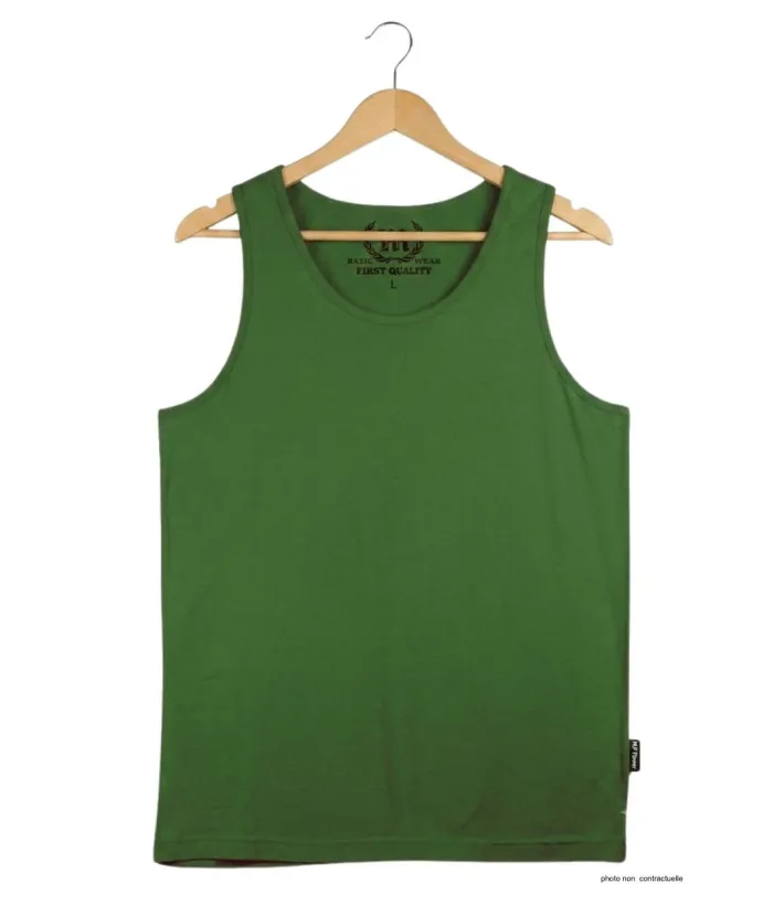 CHALLENGER F105 - Débardeur uni homme vert bouteille en coton