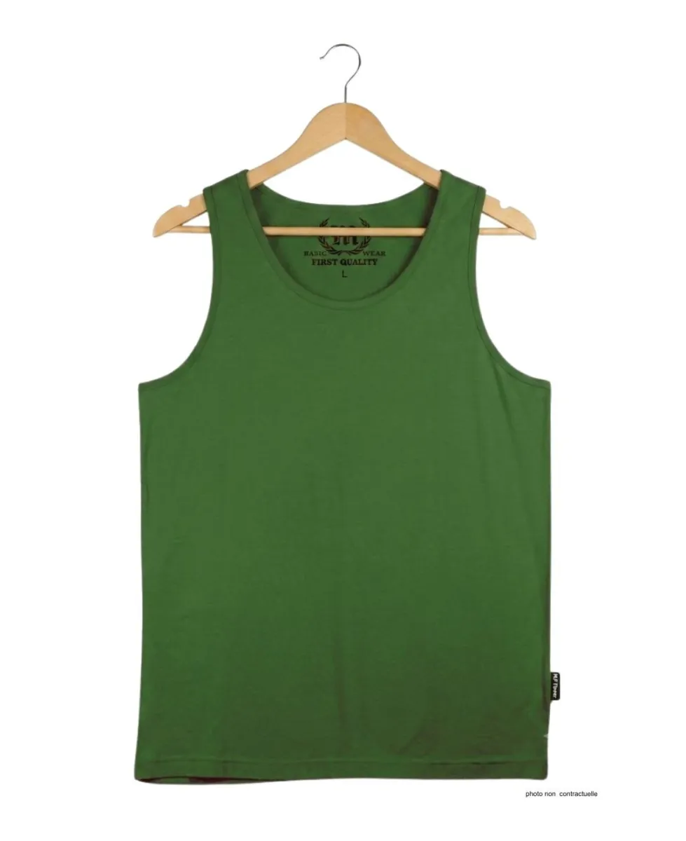 CHALLENGER F105 - Débardeur uni homme vert bouteille en coton