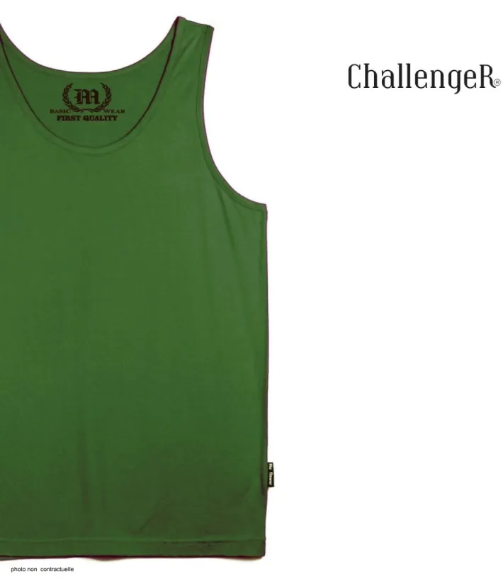 CHALLENGER F105 - Débardeur uni homme vert bouteille en coton