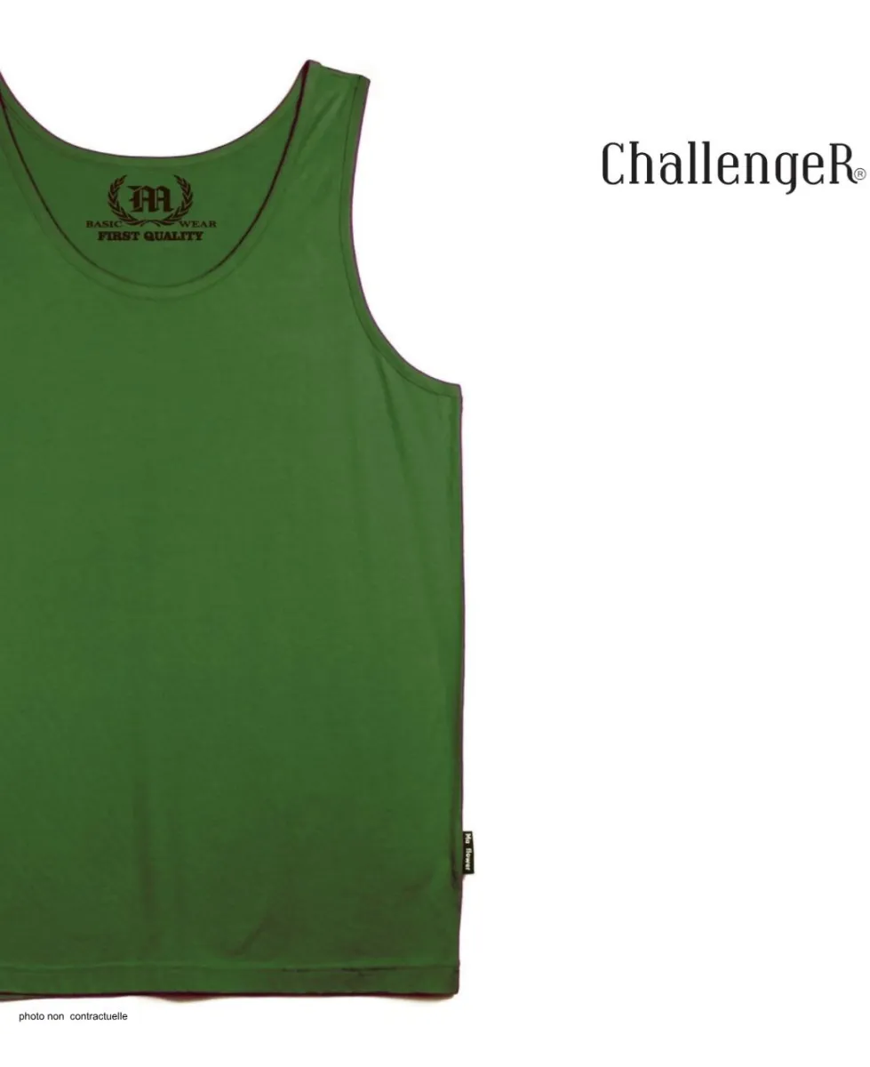 CHALLENGER F105 - Débardeur uni homme vert bouteille en coton