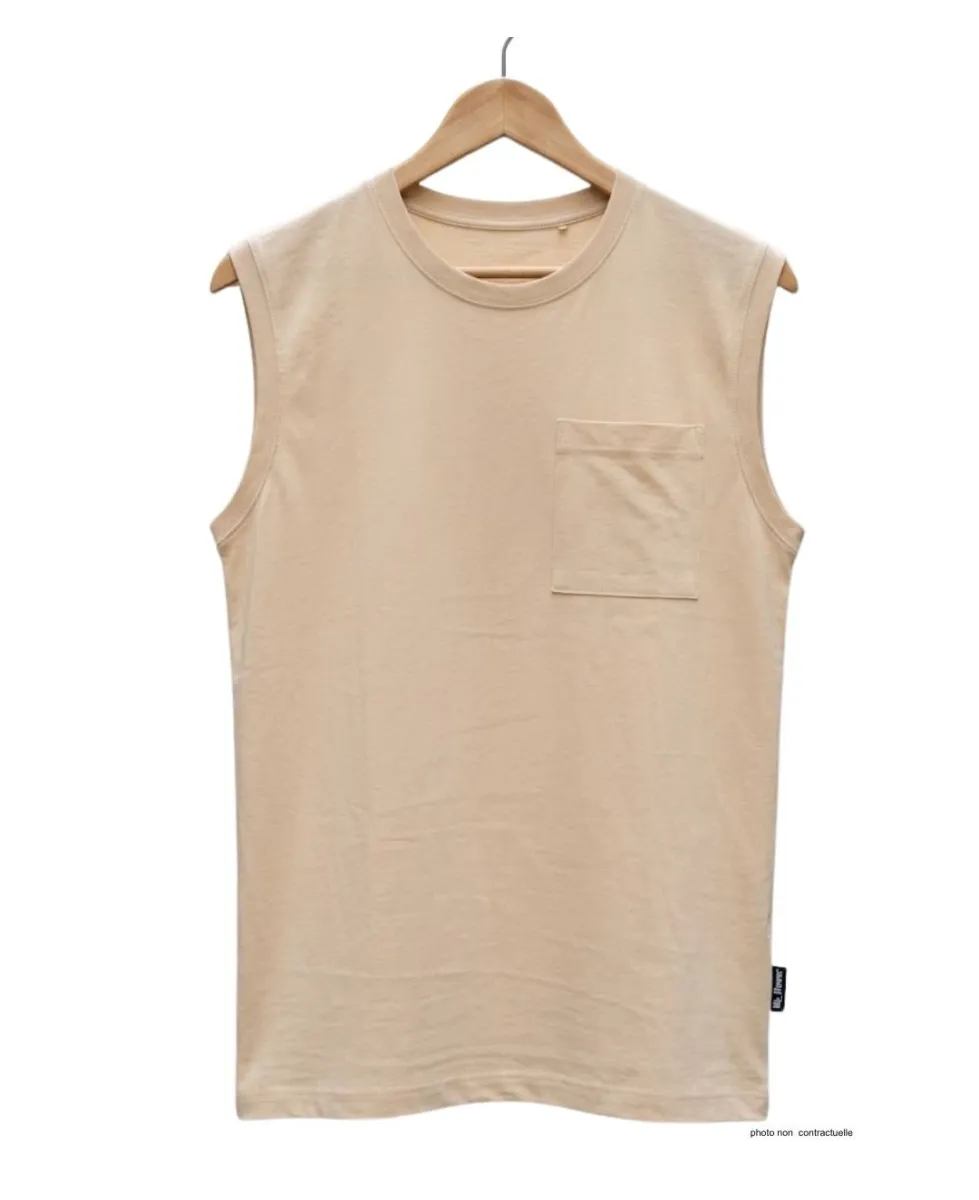 CHALLENGER F106 - Tee-shirt sans manches homme beige camel à poche
